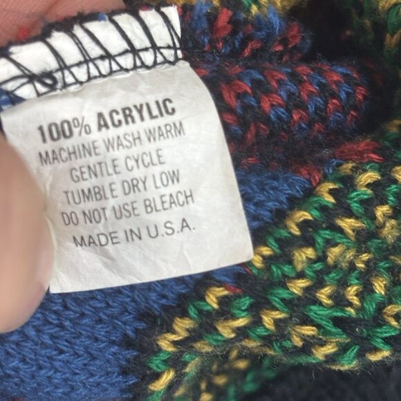 Vintage Kings Images Knit Sweater Mens M Textured Geometric Pullover USA - Picture 11 of 11